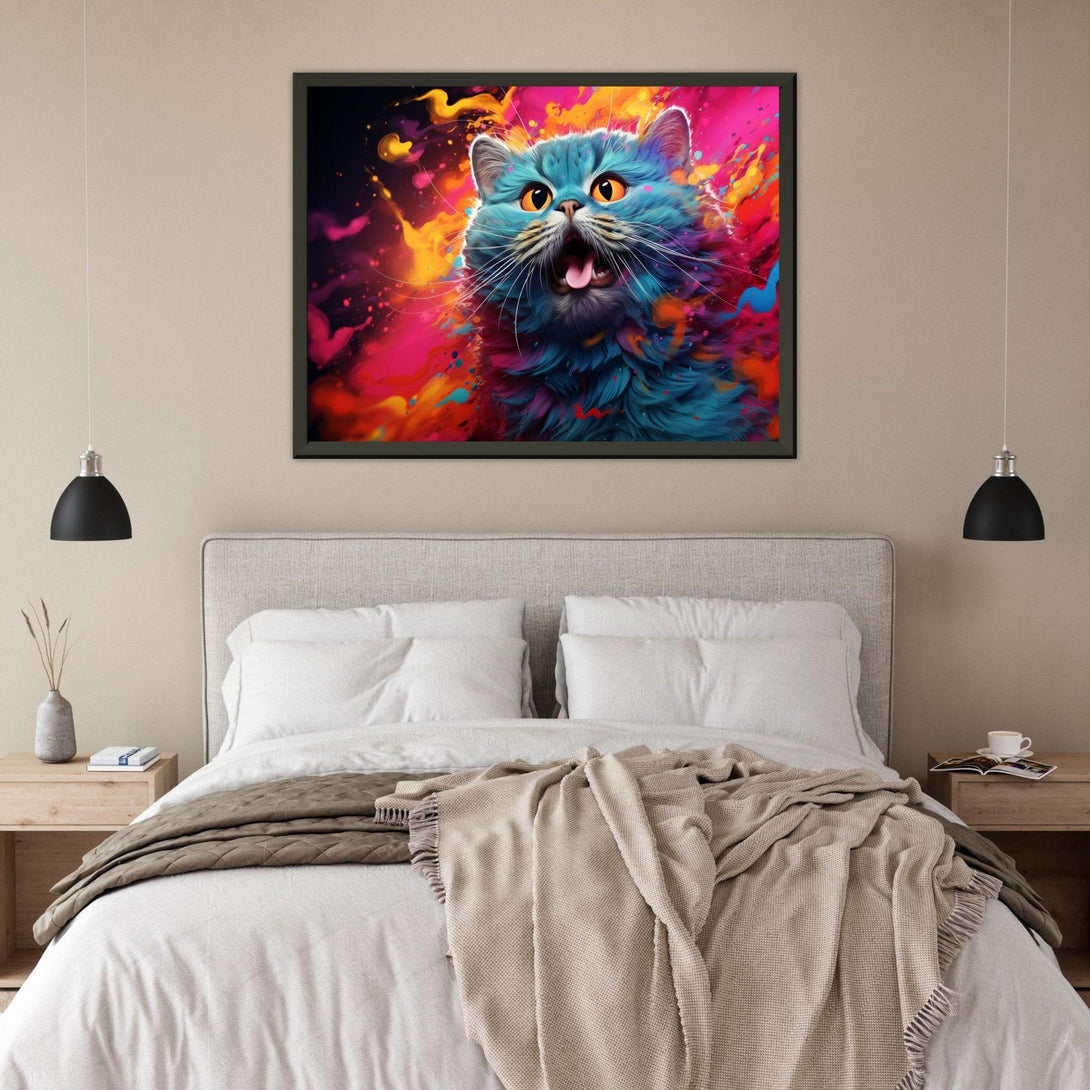 Flammendes Katzenwunder 30x40 cm / 12x16″ / Poster auf halbmattem Papier