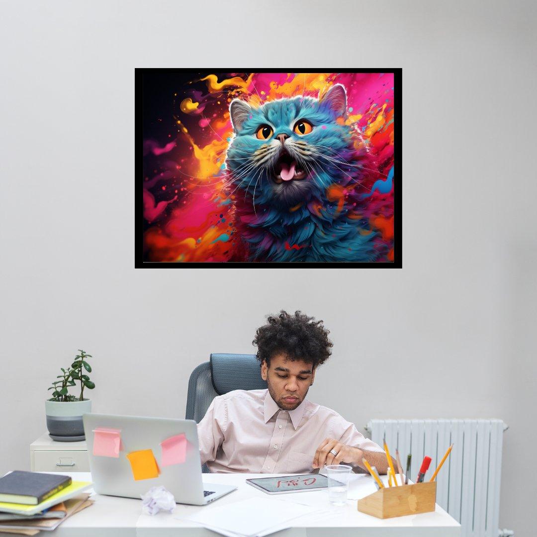 Flammendes Katzenwunder 30x40 cm / 12x16″ / Poster auf halbmattem Papier