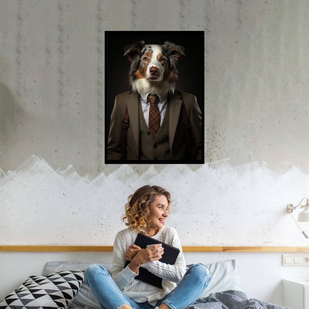 Geschäftsmann Hund 30x40 cm / 12x16″ / Poster auf halbmattem Papier