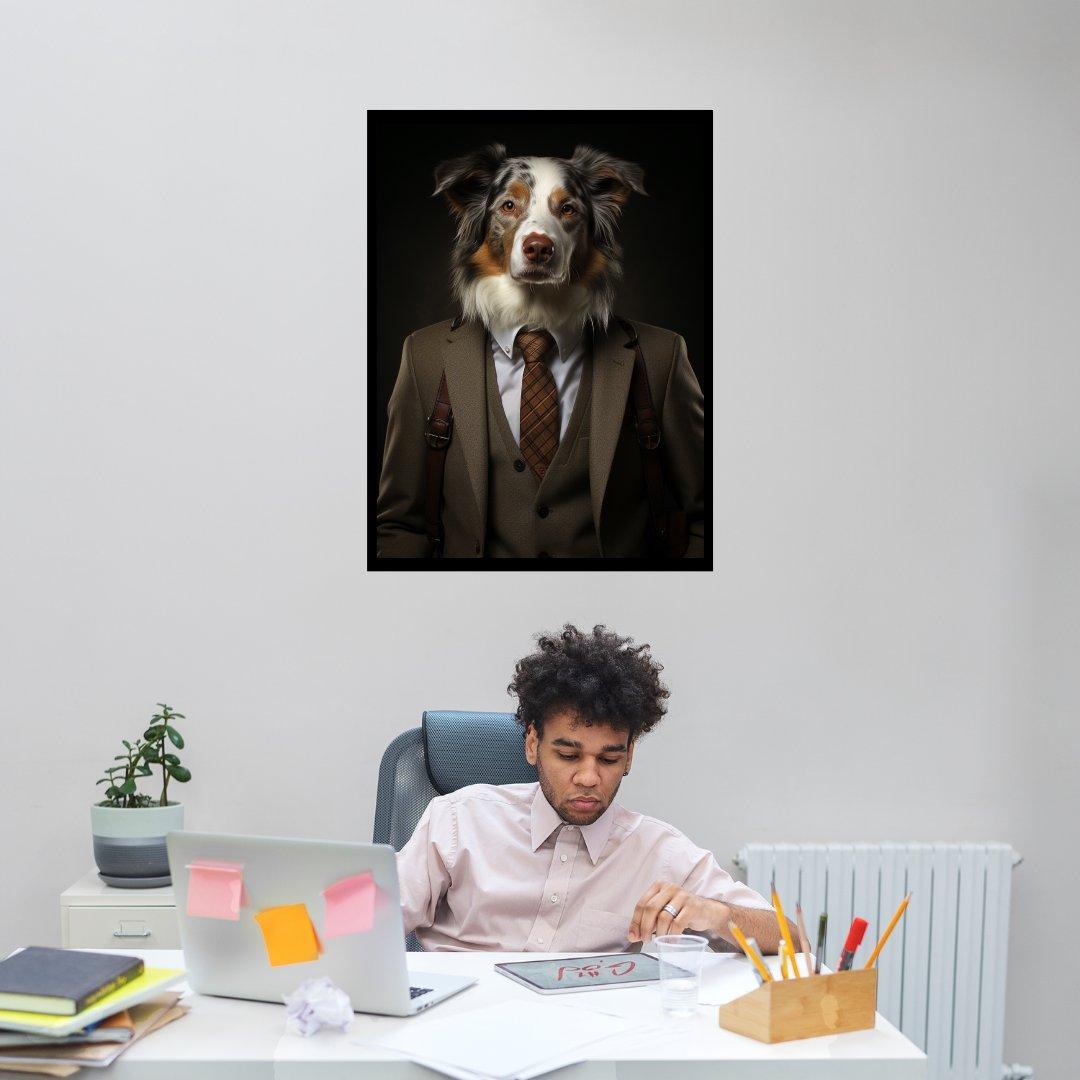 Geschäftsmann Hund 30x40 cm / 12x16″ / Poster auf halbmattem Papier