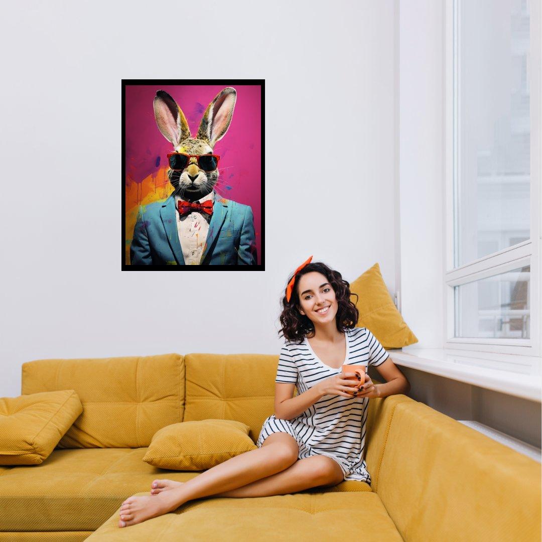 Hipster-Hase 30x40 cm / 12x16″ / Poster auf halbmattem Papier