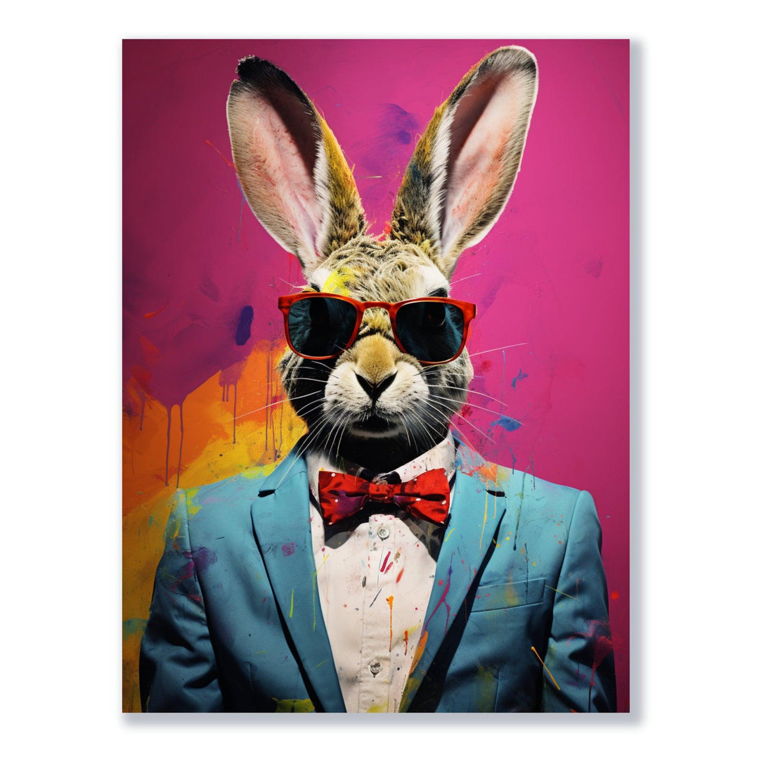 Hipster-Hase 30x40 cm / 12x16″ / Poster auf halbmattem Papier