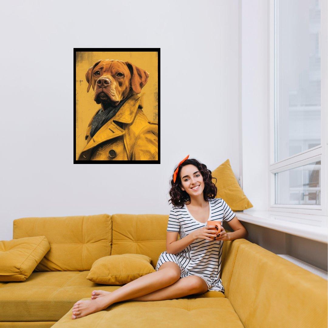 Hund im Trenchcoat 30x40 cm / 12x16″ / Poster auf halbmattem Papier