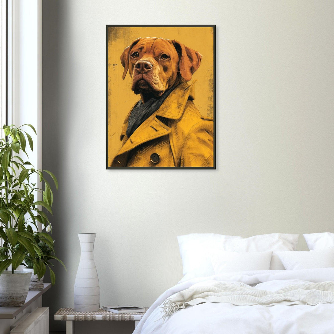 Hund im Trenchcoat 30x40 cm / 12x16″ / Poster auf halbmattem Papier