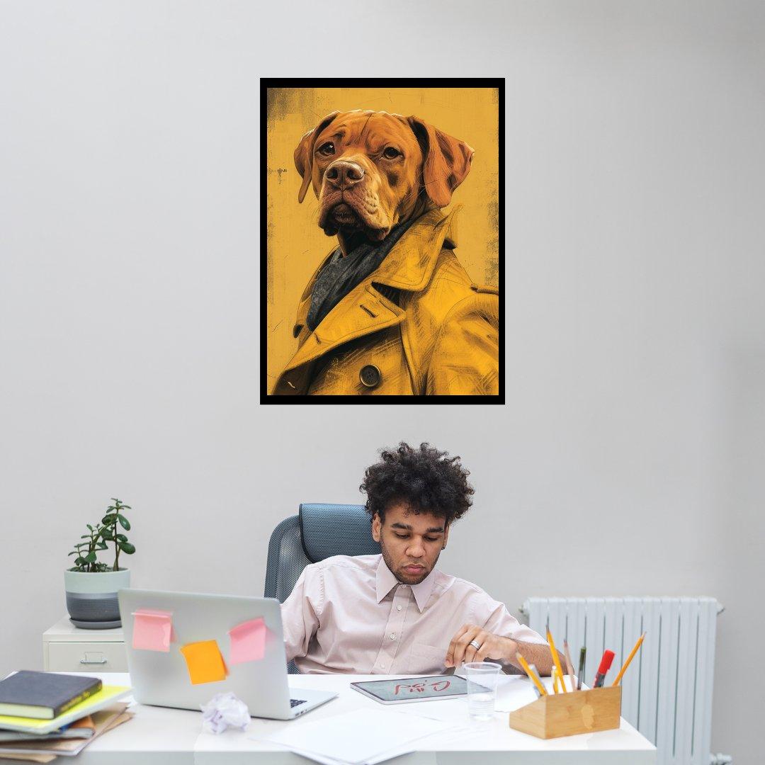Hund im Trenchcoat 30x40 cm / 12x16″ / Poster auf halbmattem Papier