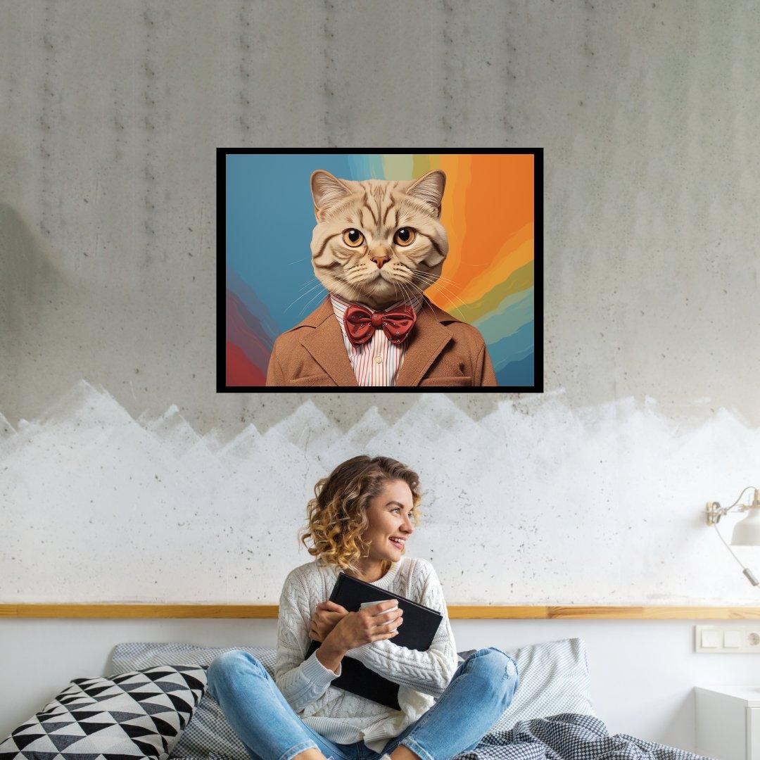 Katzen-Gentleman-Outfit 30x40 cm / 12x16″ / Poster auf halbmattem Papier