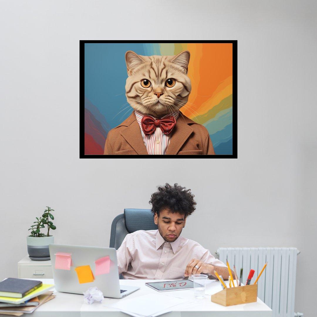 Katzen-Gentleman-Outfit 30x40 cm / 12x16″ / Poster auf halbmattem Papier