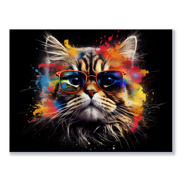 Kunstvolle Farbkatze 30x40 cm / 12x16″ / Poster auf halbmattem Papier