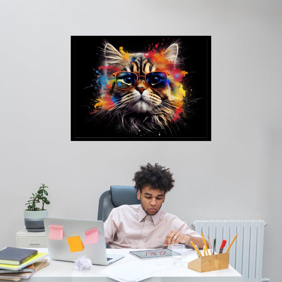 Kunstvolle Farbkatze 30x40 cm / 12x16″ / Poster auf halbmattem Papier