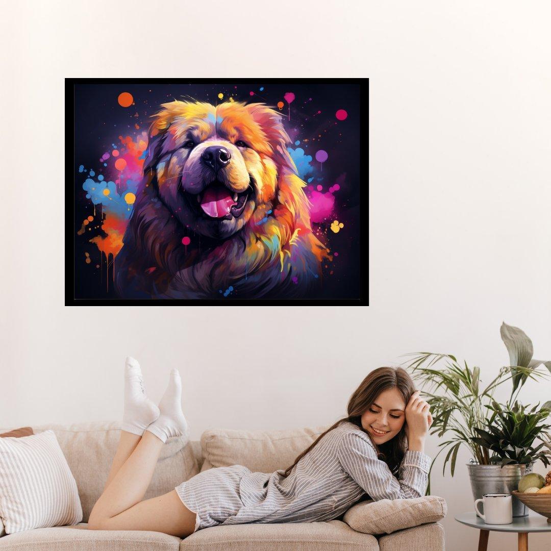 Lächelnder Farbhund 30x40 cm / 12x16″ / Poster auf halbmattem Papier