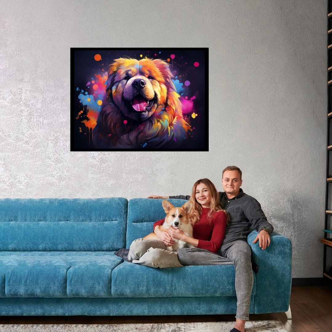 Lächelnder Farbhund 30x40 cm / 12x16″ / Poster auf halbmattem Papier