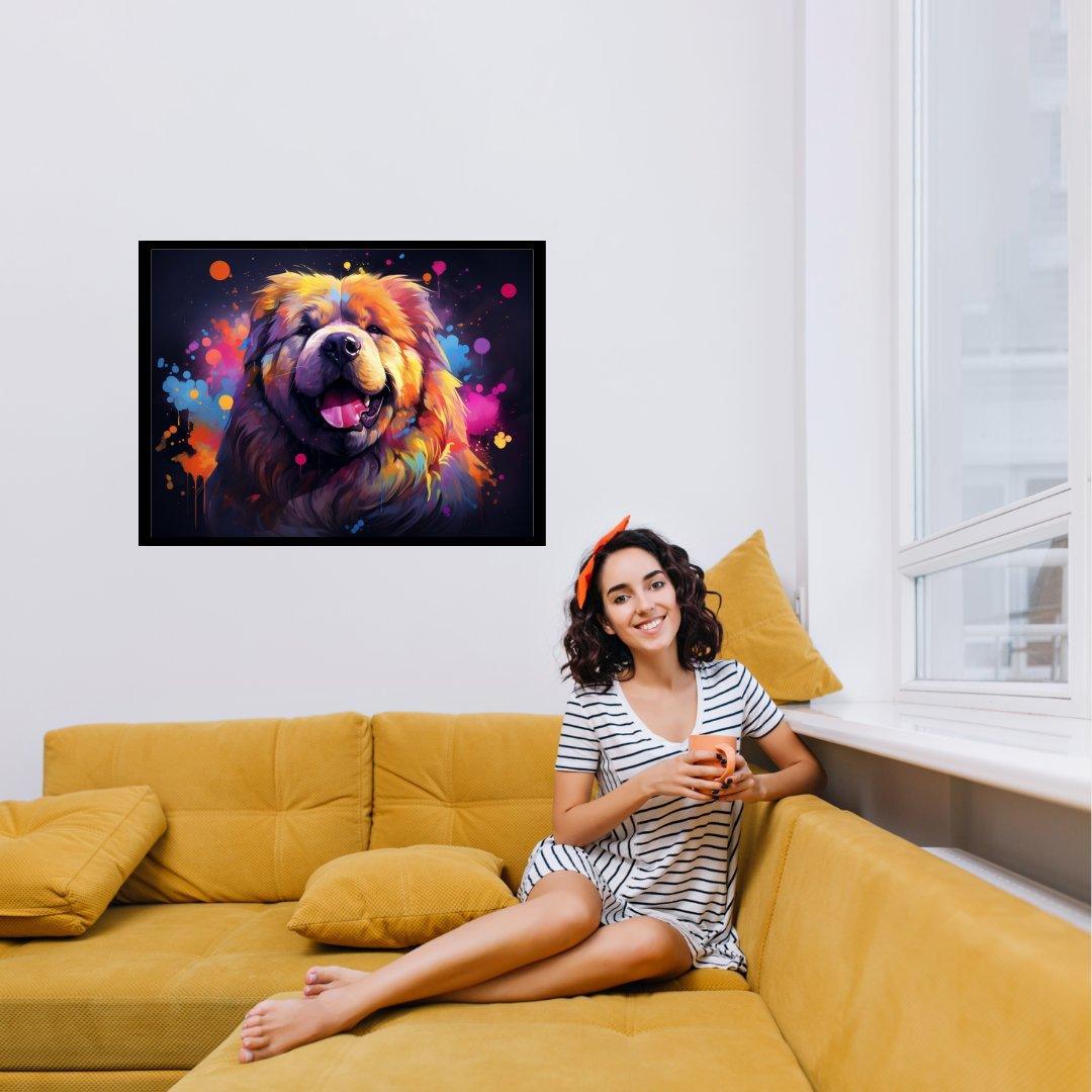 Lächelnder Farbhund 30x40 cm / 12x16″ / Poster auf halbmattem Papier