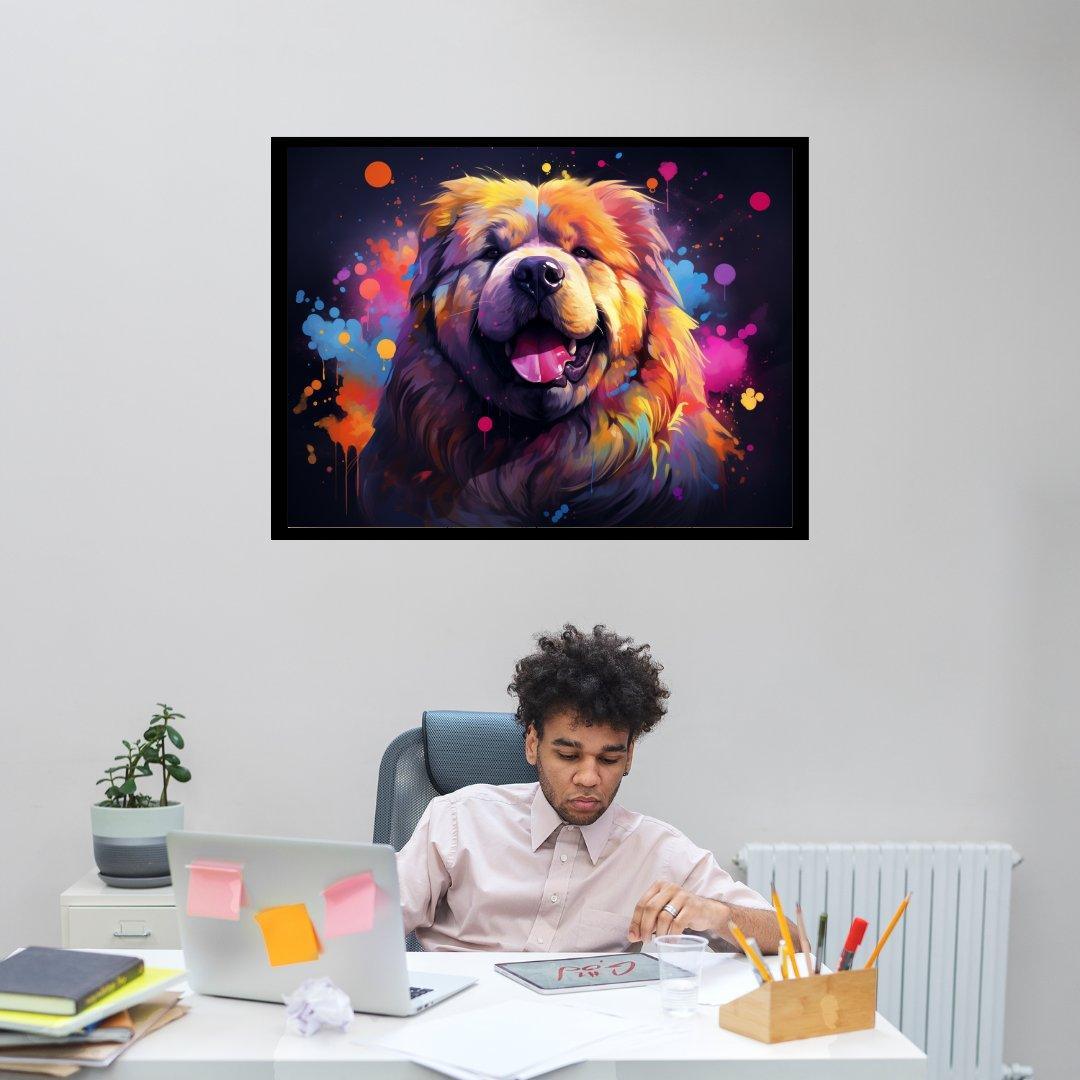 Lächelnder Farbhund 30x40 cm / 12x16″ / Poster auf halbmattem Papier