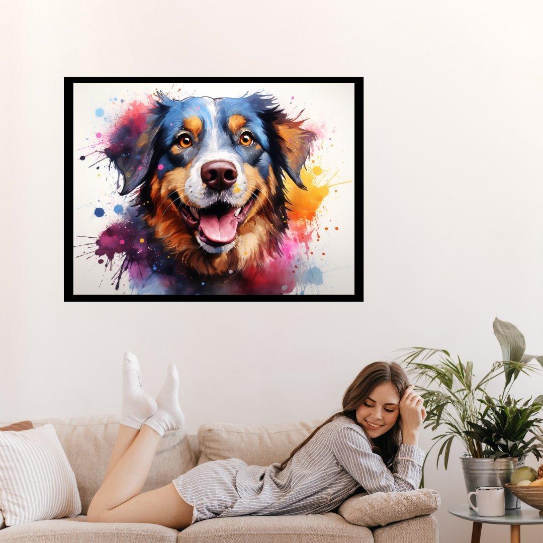 Lebhafter Farbhund 30x40 cm / 12x16″ / Poster auf halbmattem Papier