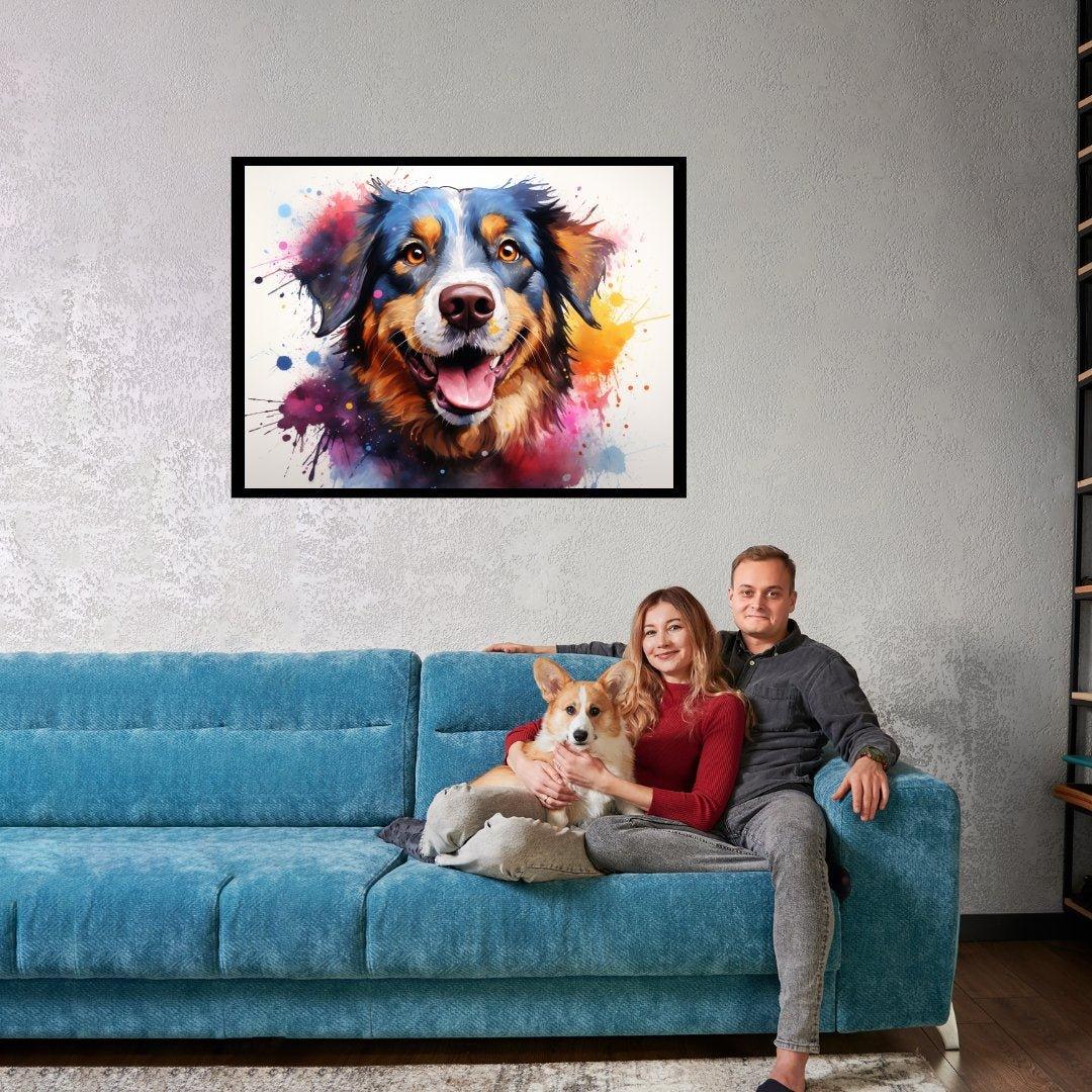 Lebhafter Farbhund 30x40 cm / 12x16″ / Poster auf halbmattem Papier