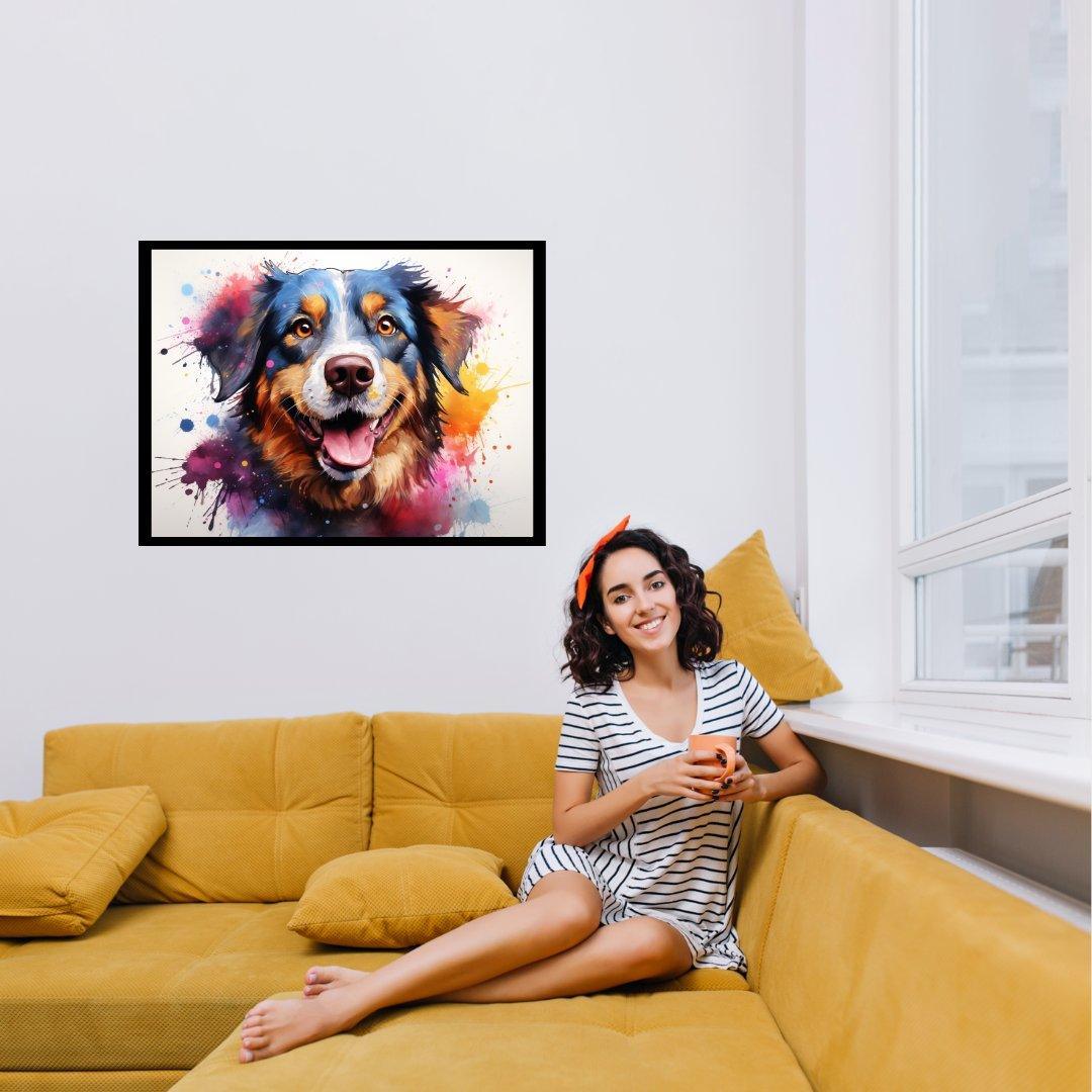 Lebhafter Farbhund 30x40 cm / 12x16″ / Poster auf halbmattem Papier