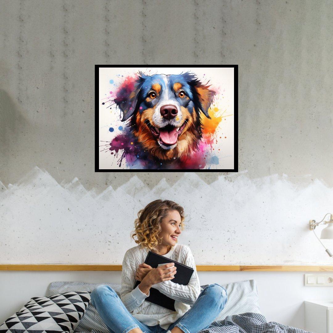 Lebhafter Farbhund 30x40 cm / 12x16″ / Poster auf halbmattem Papier