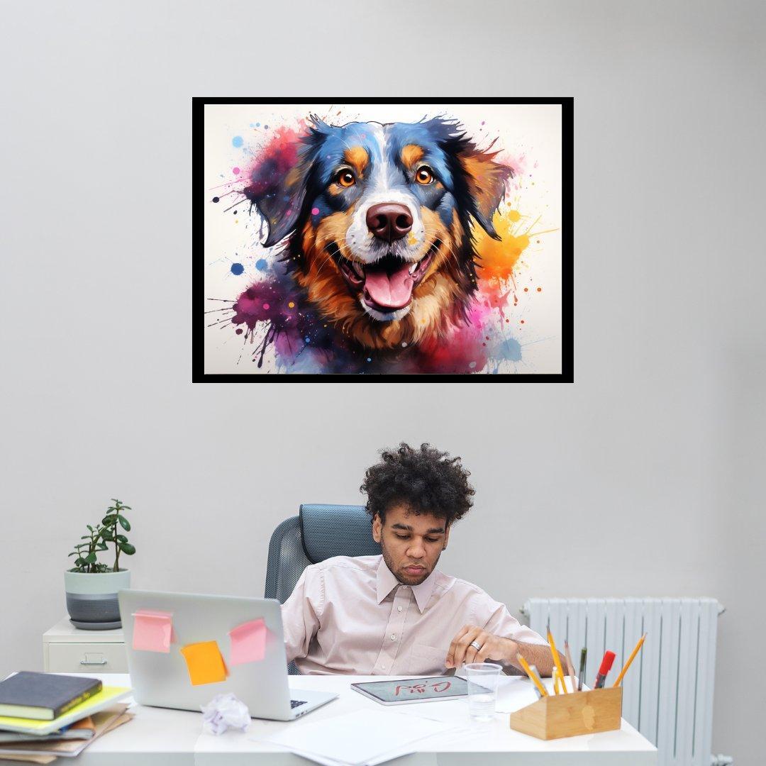 Lebhafter Farbhund 30x40 cm / 12x16″ / Poster auf halbmattem Papier