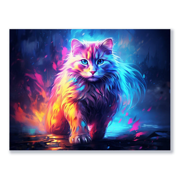 Leuchtende Farbkatze 30x40 cm / 12x16″ / Poster auf halbmattem Papier