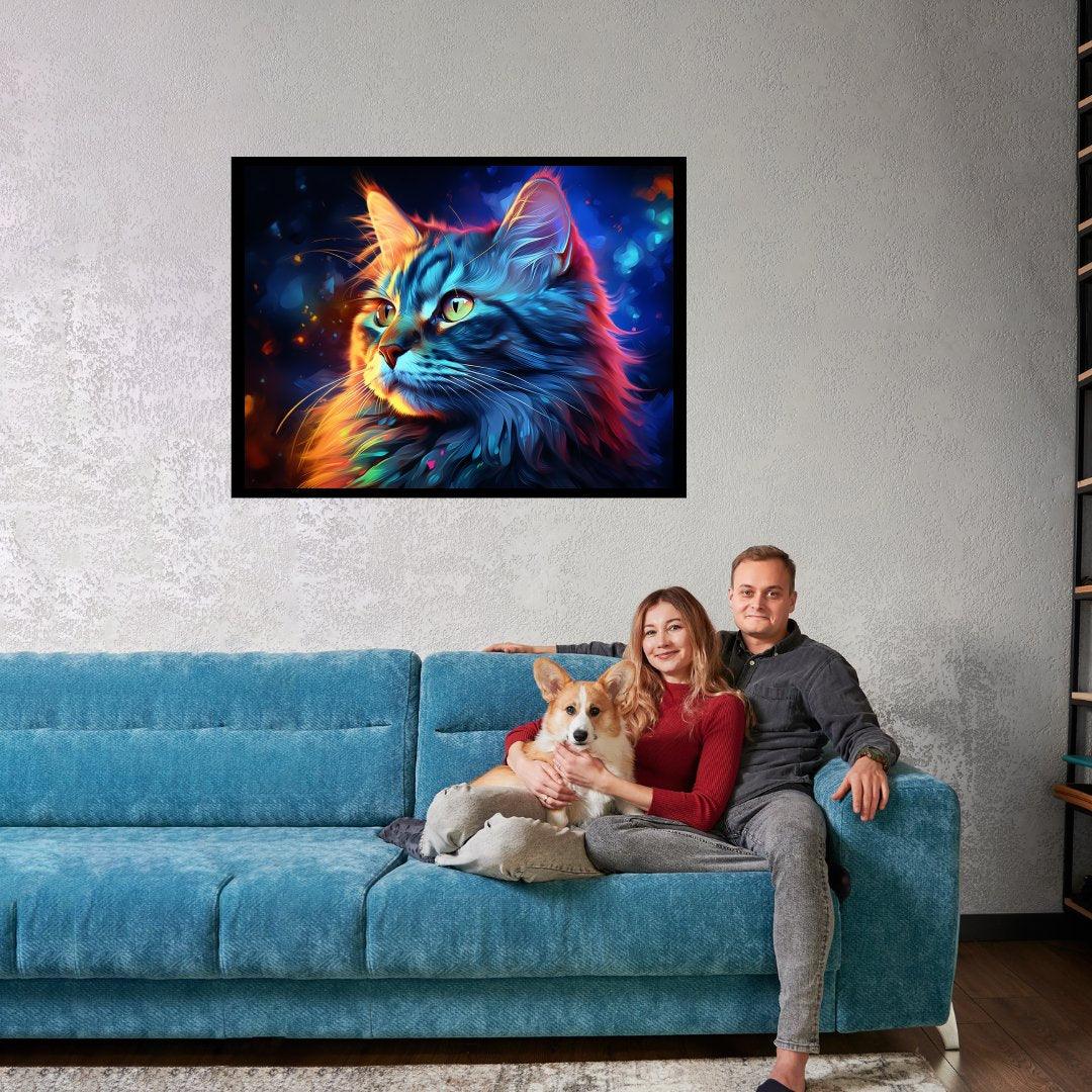 Mystische Katzenaura 30x40 cm / 12x16″ / Poster auf halbmattem Papier