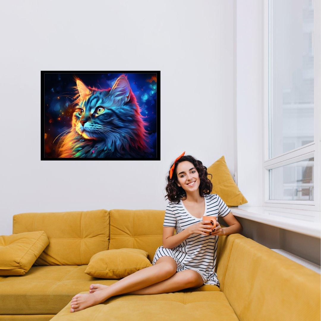 Mystische Katzenaura 30x40 cm / 12x16″ / Poster auf halbmattem Papier