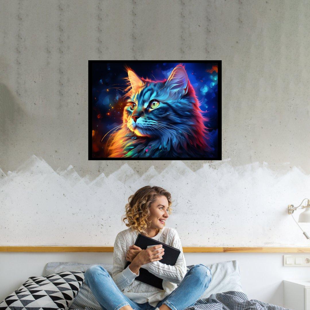 Mystische Katzenaura 30x40 cm / 12x16″ / Poster auf halbmattem Papier
