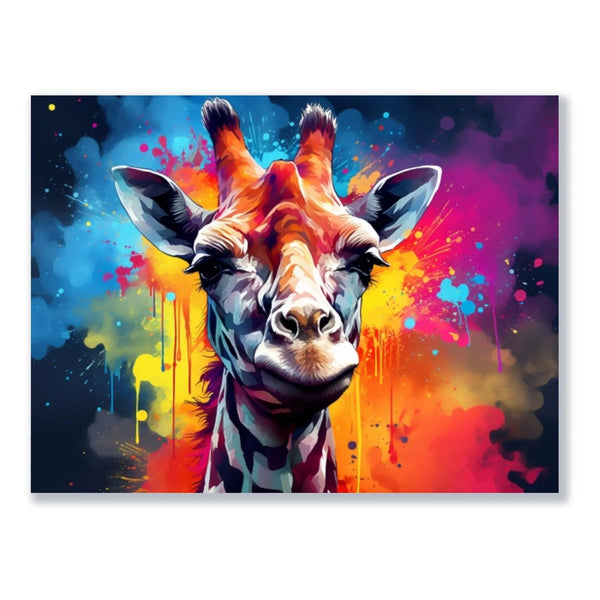 Wandbild Pop Art Giraffe freigestellt