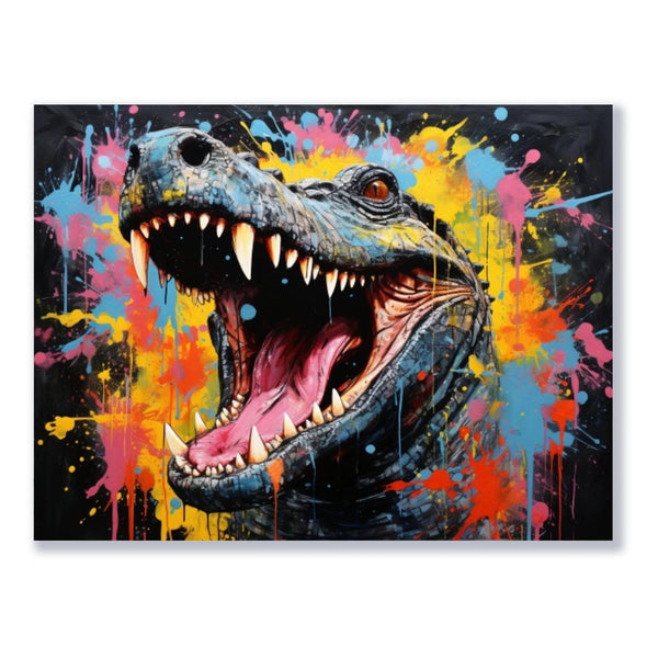 Wandbild Popart Crocodile freigestellt