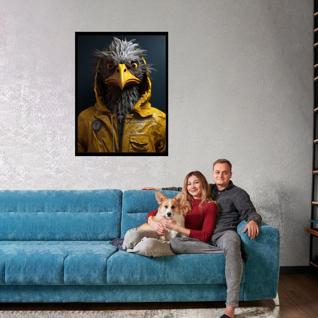 Regenmantel-Adler 30x40 cm / 12x16″ / Poster auf halbmattem Papier