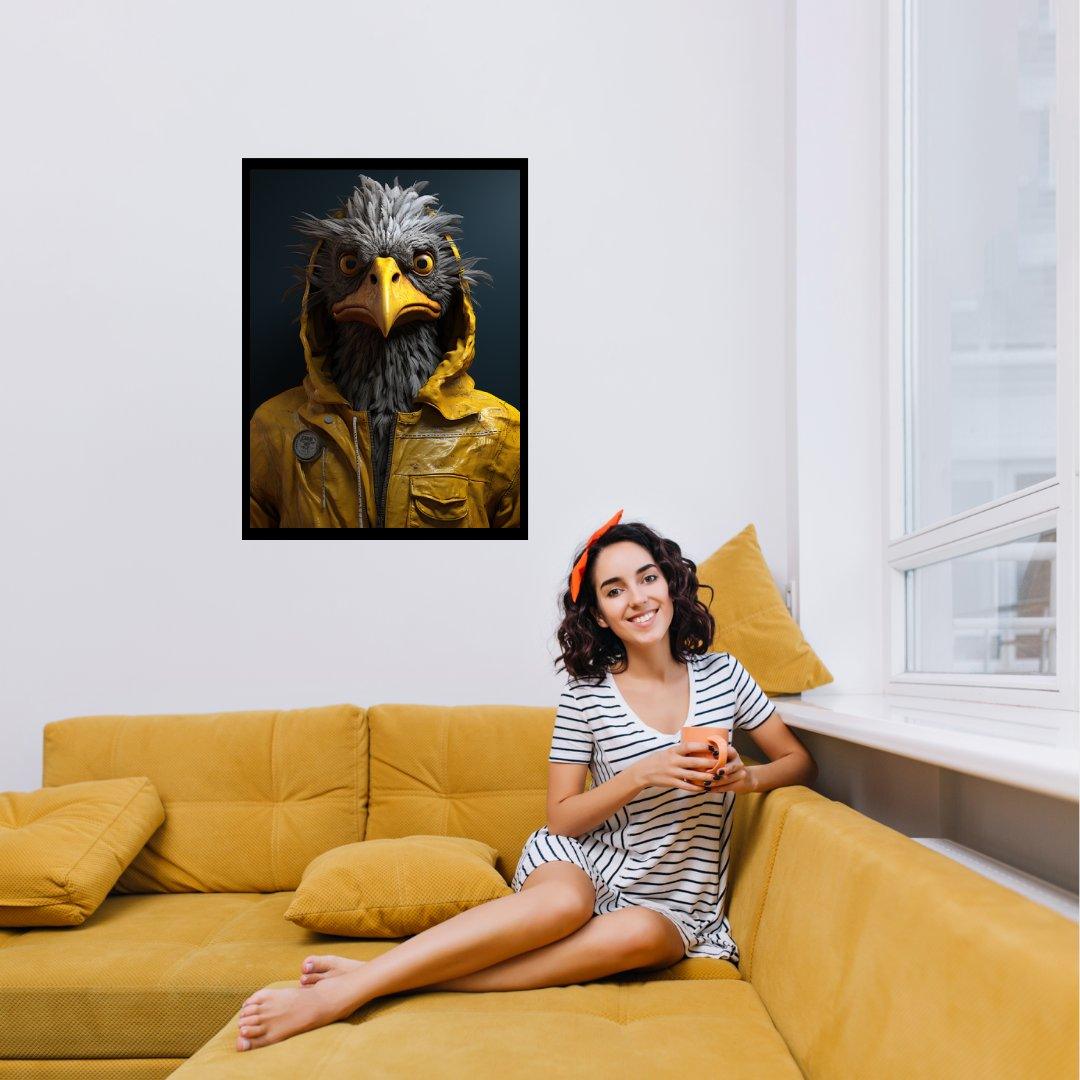 Regenmantel-Adler 30x40 cm / 12x16″ / Poster auf halbmattem Papier