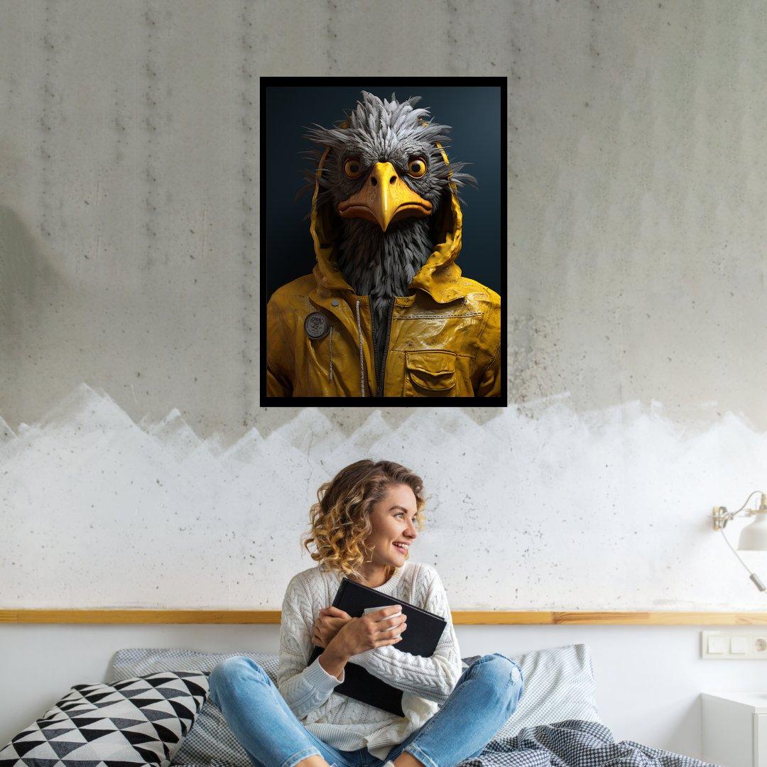 Regenmantel-Adler 30x40 cm / 12x16″ / Poster auf halbmattem Papier