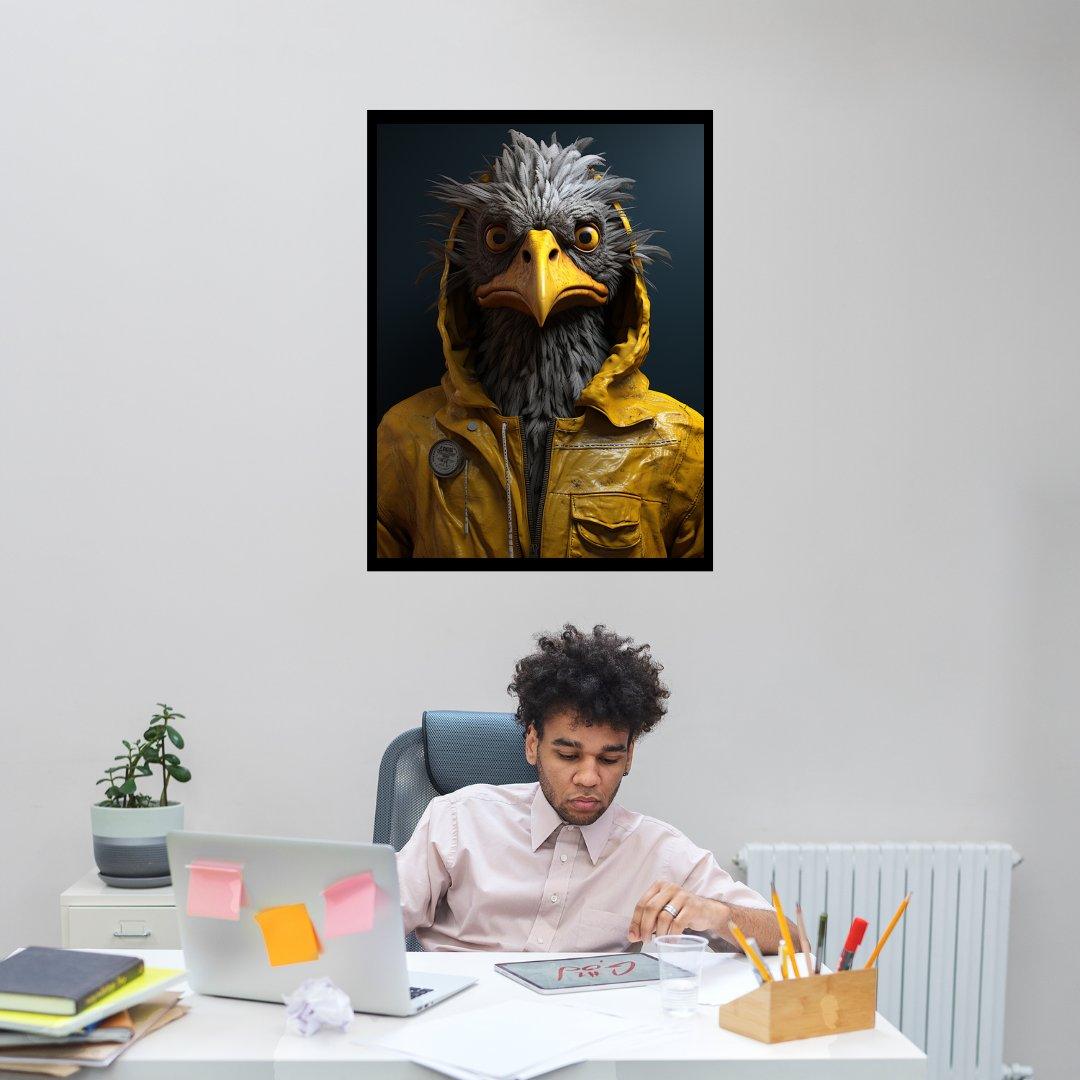 Regenmantel-Adler 30x40 cm / 12x16″ / Poster auf halbmattem Papier
