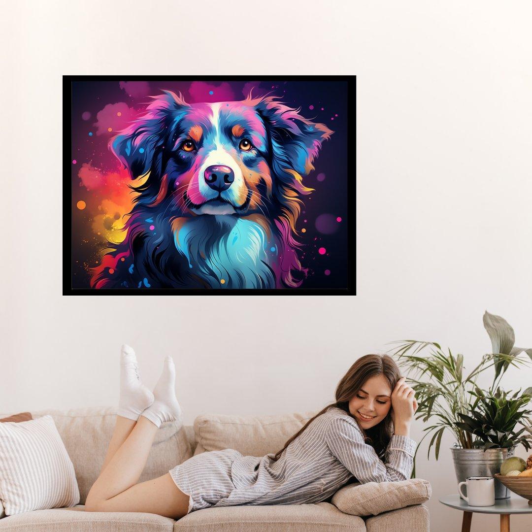 Sternennacht Hund 30x40 cm / 12x16″ / Poster auf halbmattem Papier