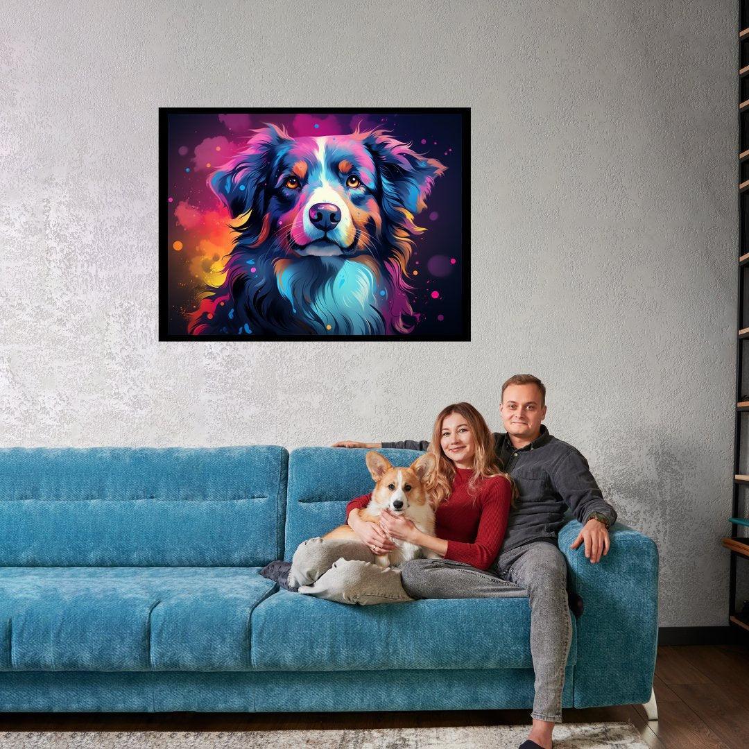 Sternennacht Hund 30x40 cm / 12x16″ / Poster auf halbmattem Papier