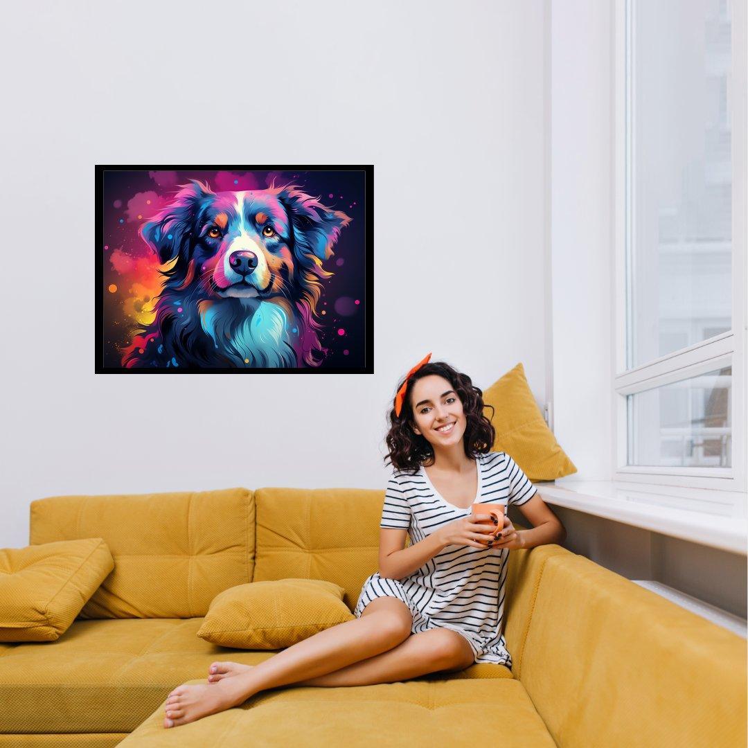 Sternennacht Hund 30x40 cm / 12x16″ / Poster auf halbmattem Papier