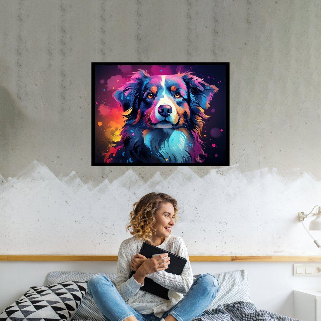Sternennacht Hund 30x40 cm / 12x16″ / Poster auf halbmattem Papier