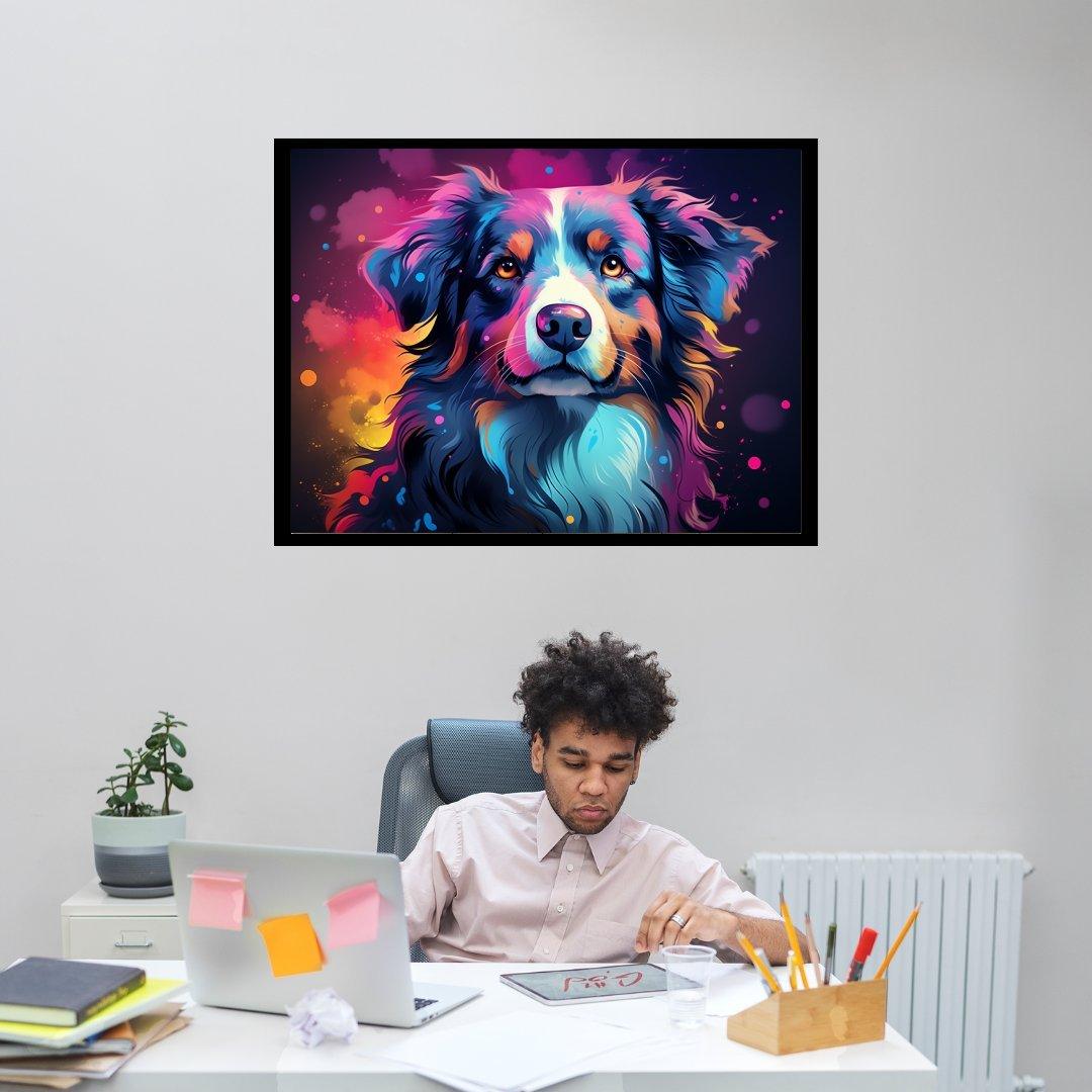 Sternennacht Hund 30x40 cm / 12x16″ / Poster auf halbmattem Papier