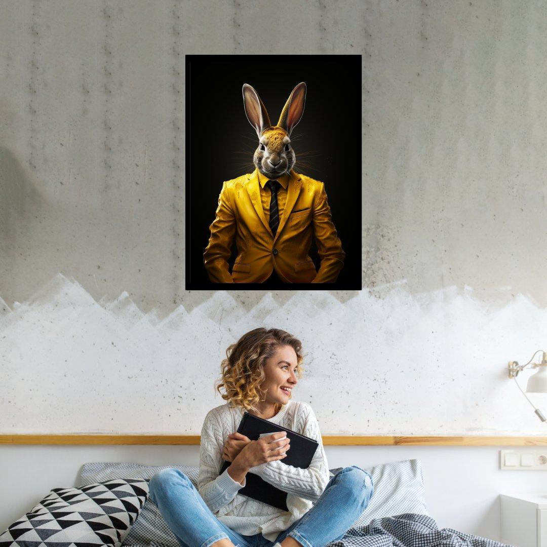 Stilvoller Hase 30x40 cm / 12x16″ / Poster auf halbmattem Papier