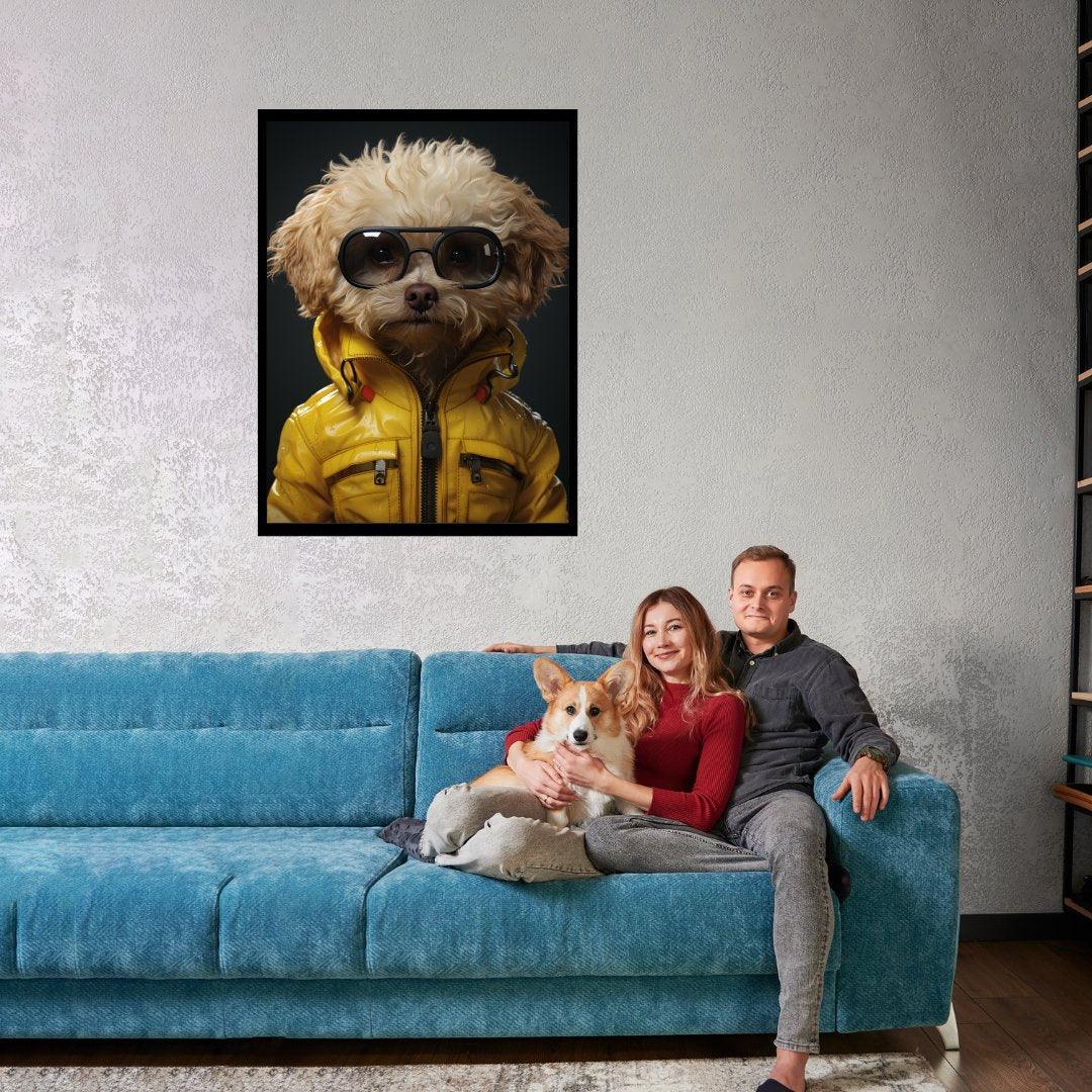 Stilvoller Hund 30x40 cm / 12x16″ / Poster auf halbmattem Papier