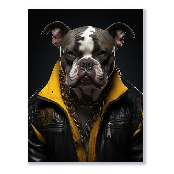 Stolzer Hund in Leder 30x40 cm / 12x16″ / Poster auf halbmattem Papier