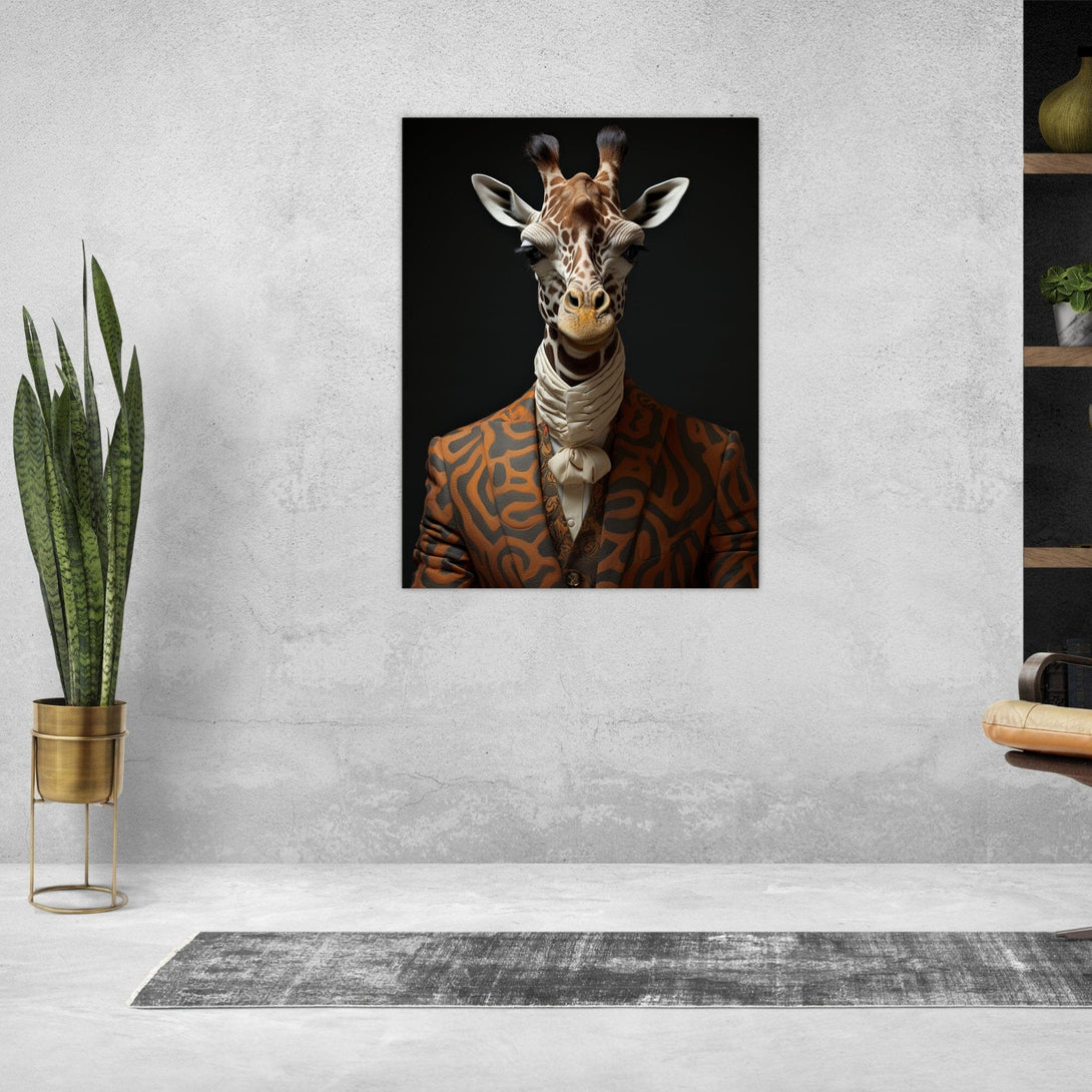 Giraffe im Anzug ein Bild aus der collections Tierbilder als Poster im Wohnzimmer