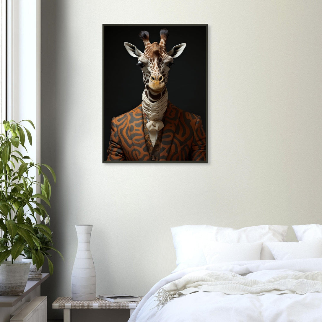 Giraffe im Anzug ein Bild aus der collections Tierbilder als Leinwandbild