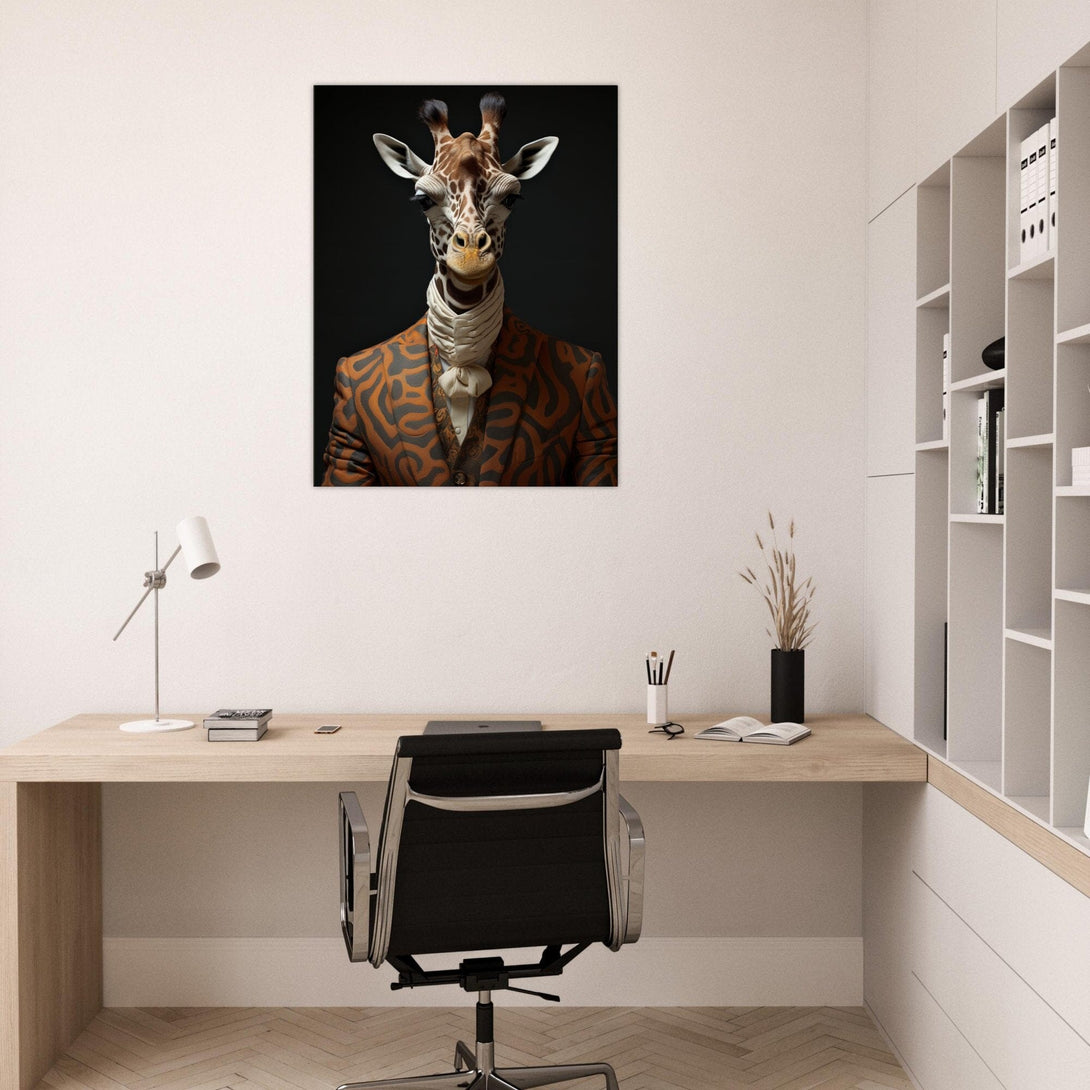 Giraffe im Anzug ein Bild aus der collections Tierbilder als Poster mit Rahmen