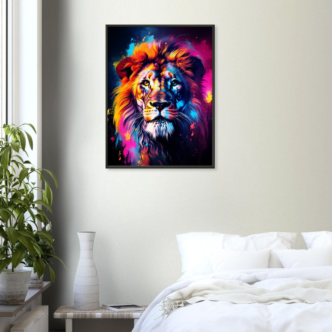 Lebendiger Farben Löwe ein Bild aus der collections Tierbilder als Poster im Wohnzimmer