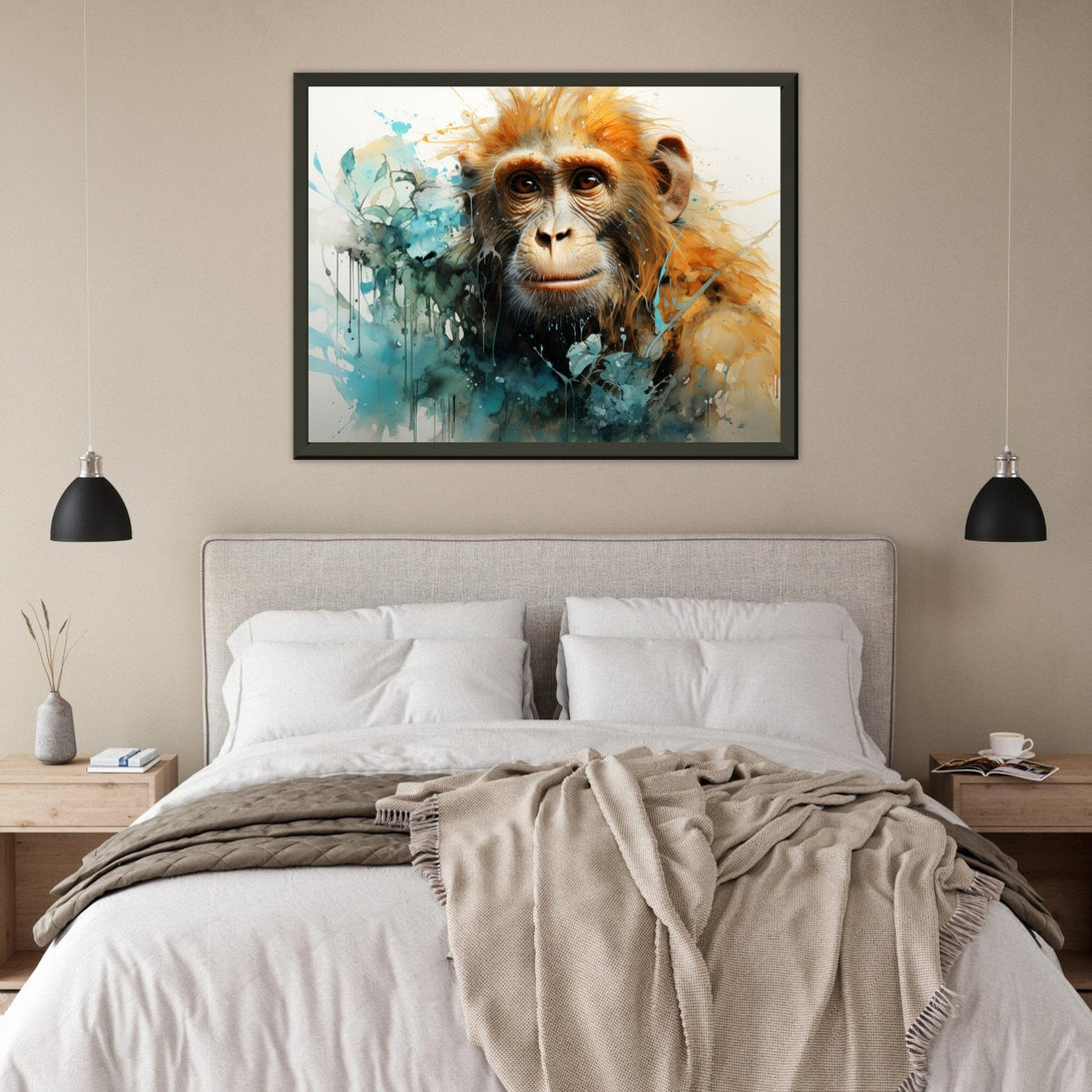 Affe im Farbaquarell ein Bild aus der collections Tierbilder als Poster