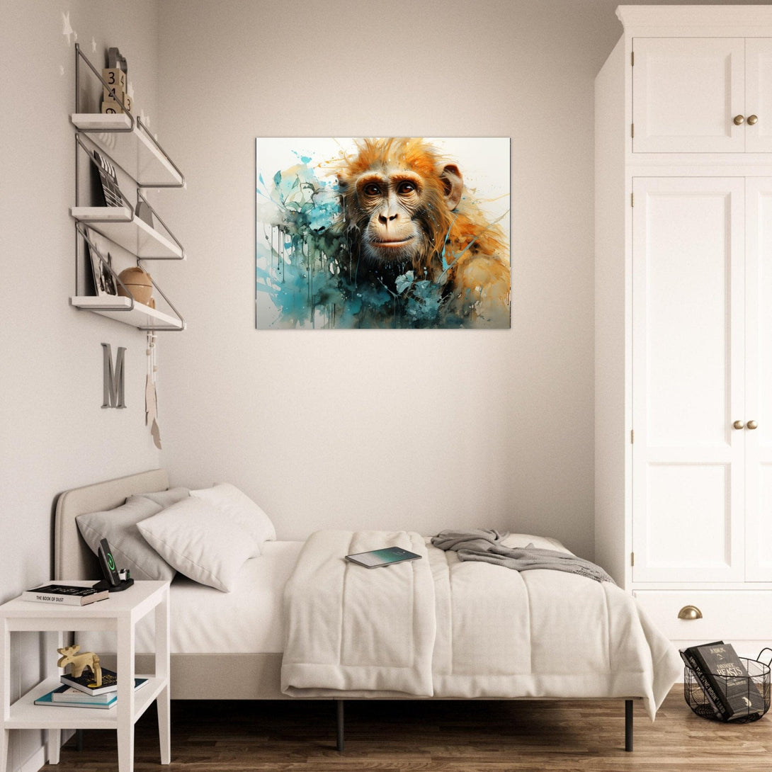 Affe im Farbaquarell ein Bild aus der collections Tierbilder als Poster im Wohnzimmer