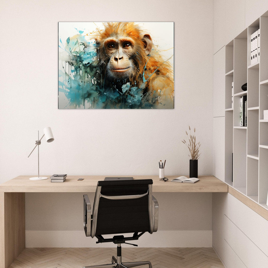 Affe im Farbaquarell ein Bild aus der collections Tierbilder als Leinwandbild