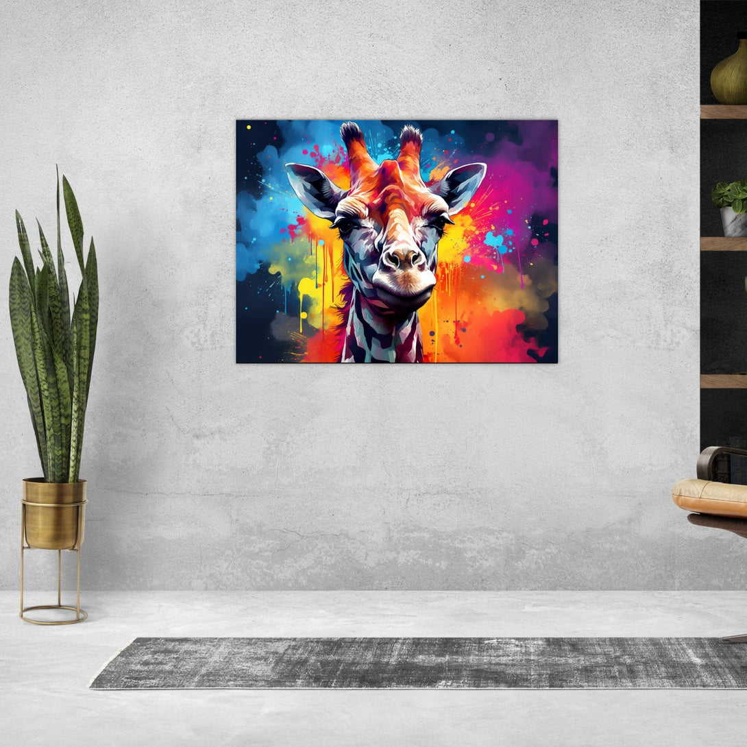 Pop Art Giraffe ein Bild aus der collections Tierbilder als Alu-Dibond Bild