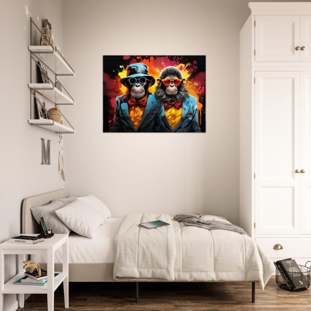 Popart Affen Band ein Bild aus der collections Tierbilder als Poster mit Rahmen