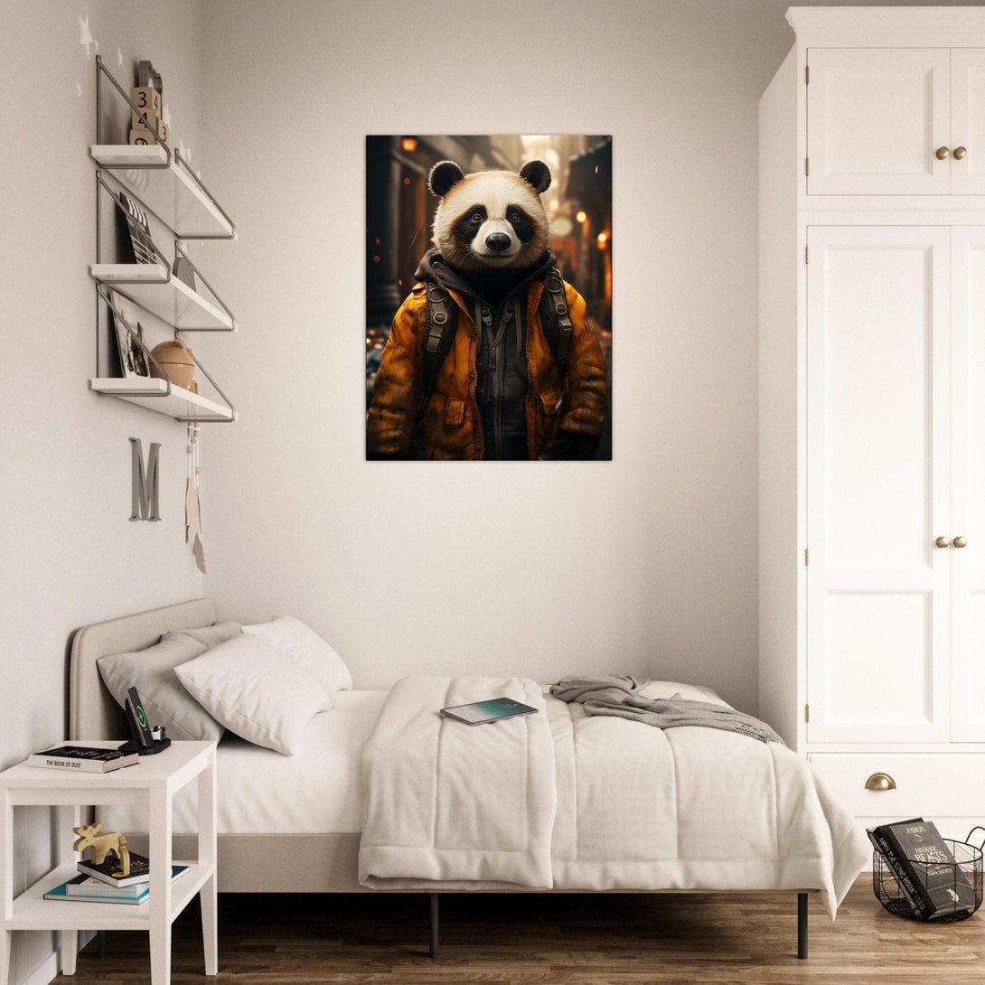 Der urbane Panda-Entdecker ein Bild aus der collections Tierbilder als Poster im Wohnzimmer